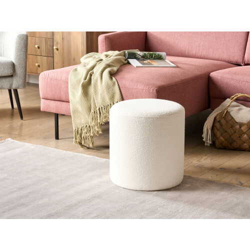 Beliani Pouffe MOAB Boucle White 1