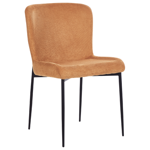 Beliani Set of 2 Dining Chairs ADA Fabric Orange 1