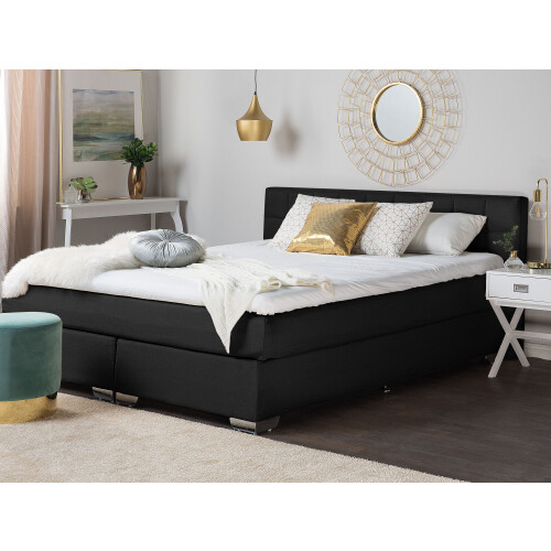 Beliani Divan Bed Fabric ADMIRAL 140 x 200 cm (EU Double) Black 1