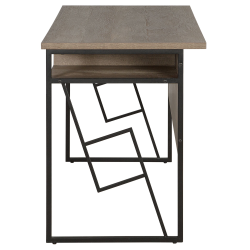 Beliani Home Office Desk FORRES 120 cm 60 cm Brown/ Black 2