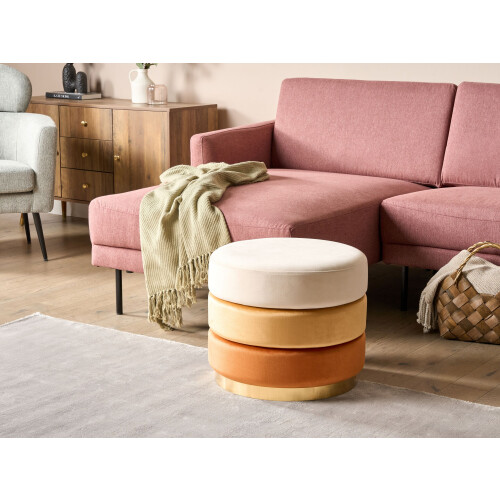 Beliani Pouffe LOUIN Velvet Orange 2