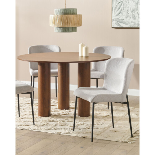 Beliani Set of 2 Dining Chairs ADA Fabric Light Grey 1