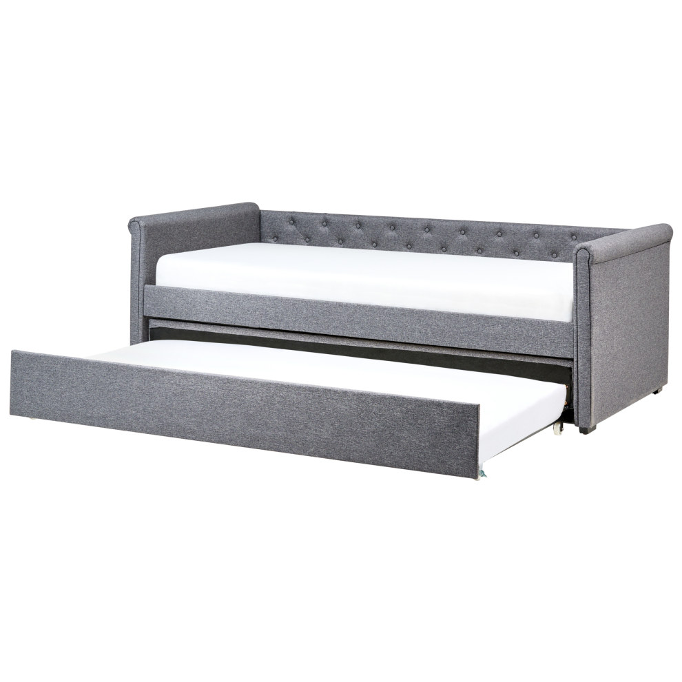 Trundle Bed Fabric LIBOURNE 90 x 200 cm (EU Single) Dark Grey