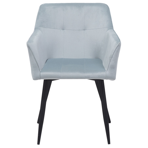 Beliani Set of 2 Dining Chairs JASMIN Velvet Light Grey 2