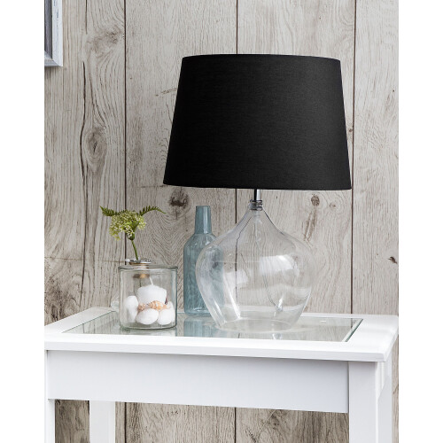 Beliani Table Lamp OSUM Glass Black 1