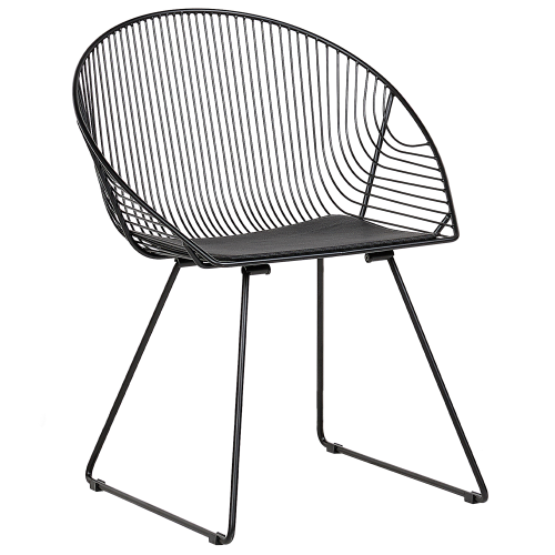 Beliani Set of 2 Dining Chairs AURORA Metal Black 1