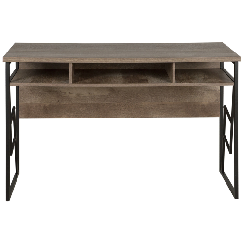 Beliani Home Office Desk FORRES 120 cm 60 cm Brown/ Black 1