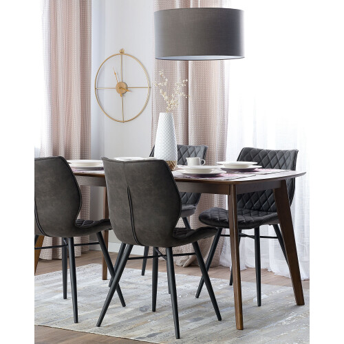 Beliani Set of 2 Dining Chairs LISLE Fabric Grey 1
