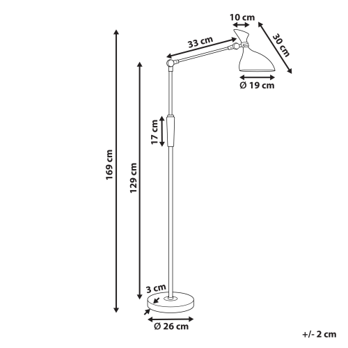 Beliani LED Floor Lamp ANDROMEDA with Dimmer Metal Silver 2