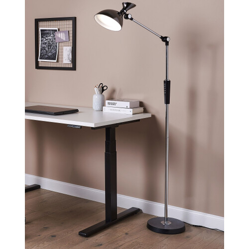 Beliani LED Floor Lamp ANDROMEDA with Dimmer Metal Silver 1