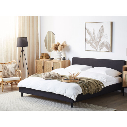 Beliani Bed Fabric FITOU 180 x 200 cm (EU Super King) Black 1
