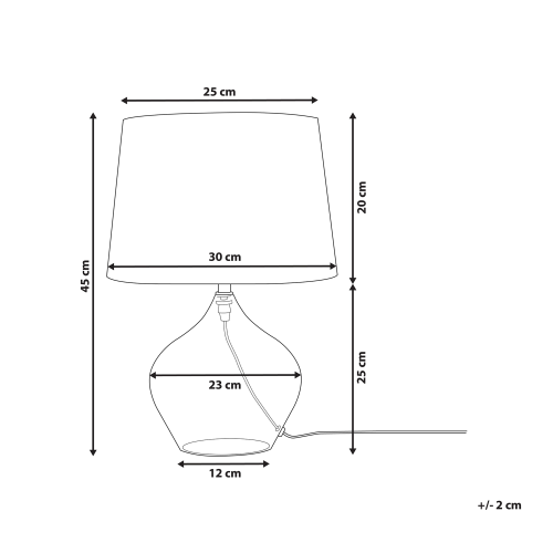 Beliani Table Lamp OSUM Glass Black 2