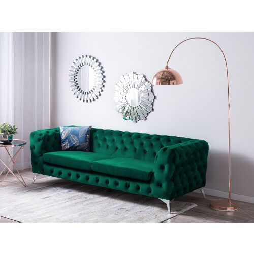 Beliani Sofa 3 Seater SOTRA Velvet Emerald Green 1