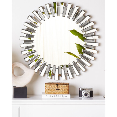 Beliani Wall Mirror CHOLET 70 cm 70 cm Silver 2