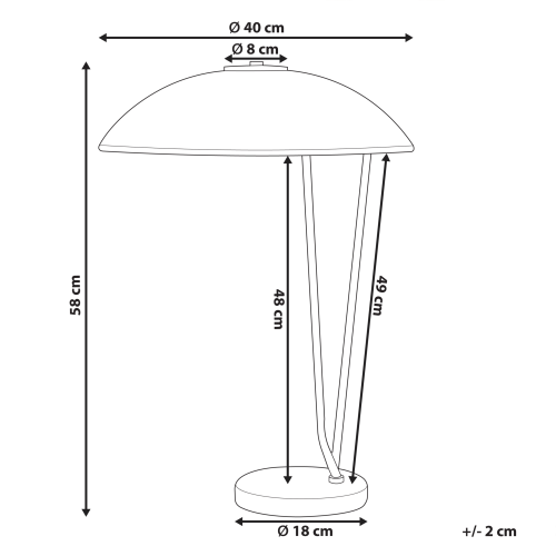 Beliani Table Lamp DANTO Metal Black 2