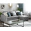 Beliani Corner Sofa Bed NESNA with Storage Fabric Light Grey Left Hand 2
