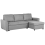 Beliani Corner Sofa Bed 3 Seater NESNA with Storage Fabric Light Grey Left Hand 4