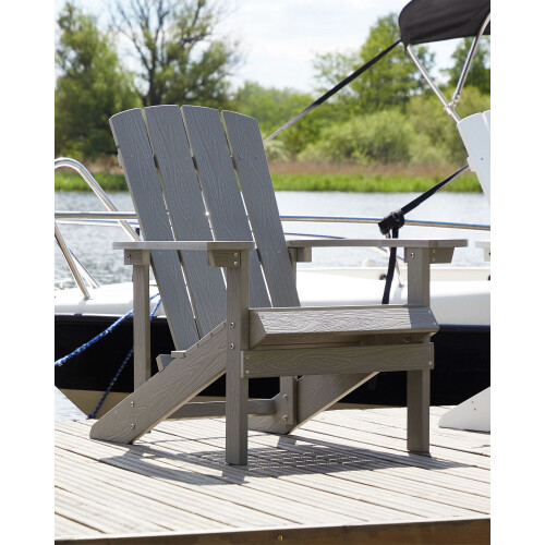 Beliani Garden Chair ADIRONDACK Dark Grey 1