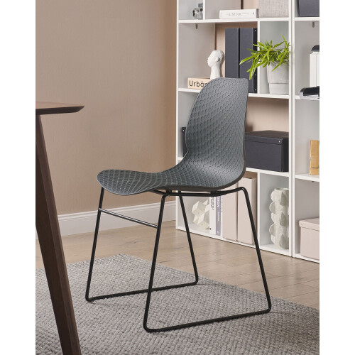 Beliani Set of 4 Conference Chairs PANORA Dark Grey 1