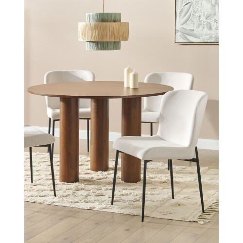 Beliani Set of 2 Dining Chairs ADA Fabric Off-White 2