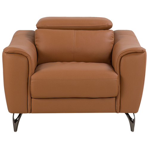 Beliani Armchair NARWIK Leather Brown 1