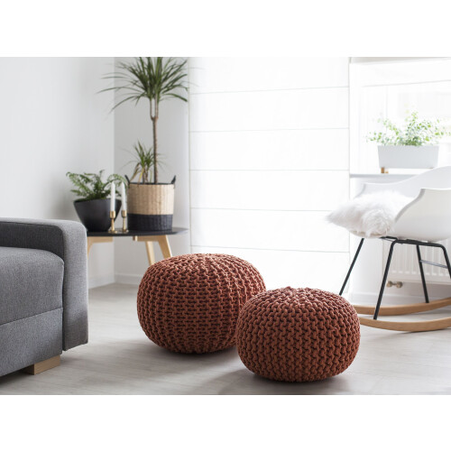 Beliani Pouffe CONRAD Cotton Copper 2