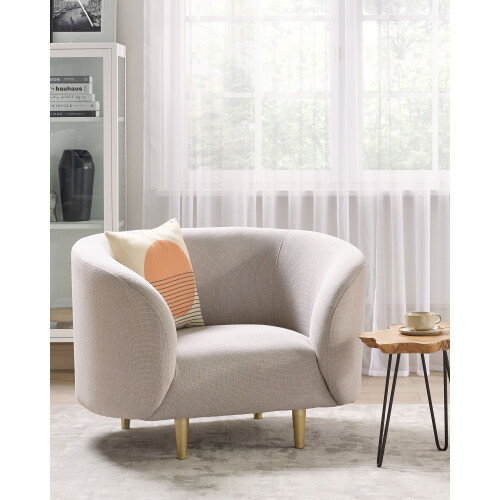 Beliani Armchair LOEN Fabric Light Beige 1