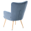 Beliani Wingback Chair VEJLE with Footstool Fabric Dark Blue 2