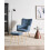 Beliani Wingback Chair VEJLE with Footstool Fabric Dark Blue 3