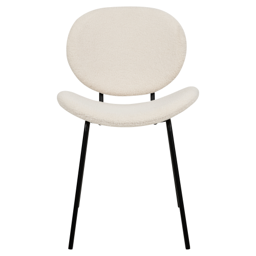 Beliani Set of 2 Dining Chairs LUANA Boucle White 1
