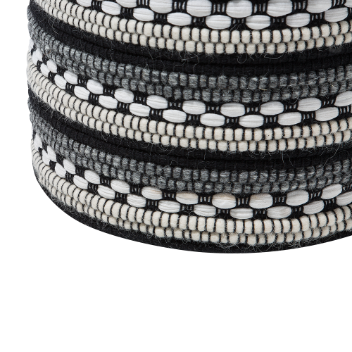 Beliani Pouffe GUNTUR Wool Black/ White 2