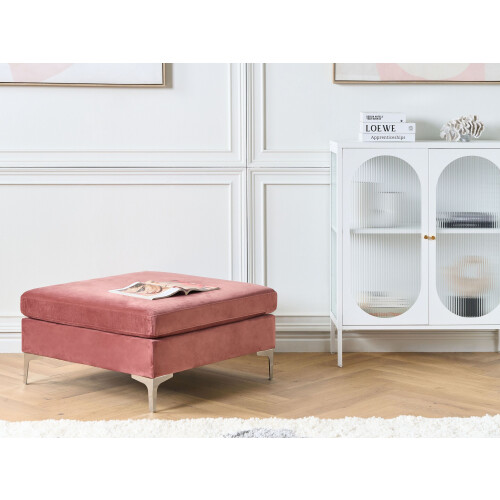 Beliani Ottoman EVJA Velvet Pink 1