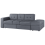 Beliani Sofa Bed 3 Seater FALSTER with Storage Fabric Dark Grey 2