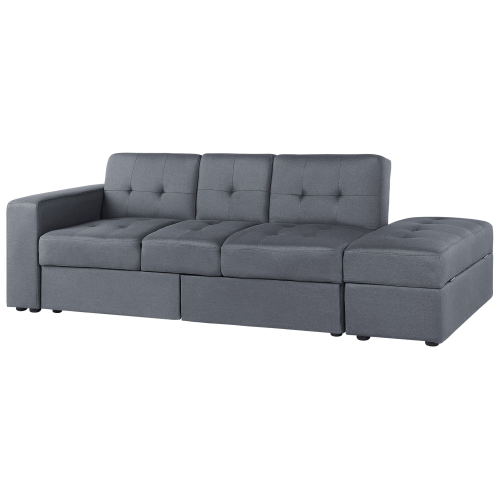 Beliani Sofa Bed 3 Seater FALSTER with Storage Fabric Dark Grey 1