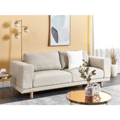Beliani Sofa 3 Seater NIVALA Fabric Light Beige 1