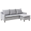 Beliani Corner Sofa 3 Seater ELVENES Fabric Light Grey Left Hand 4