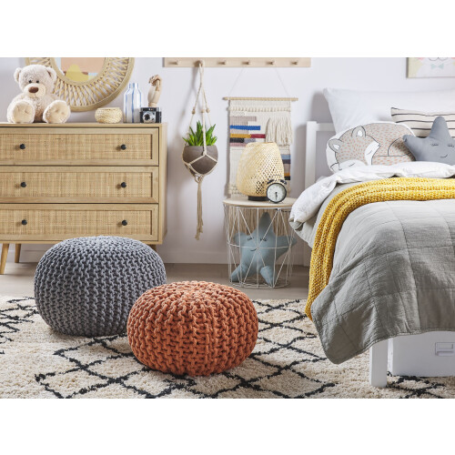 Beliani Pouffe CONRAD Cotton Copper 1