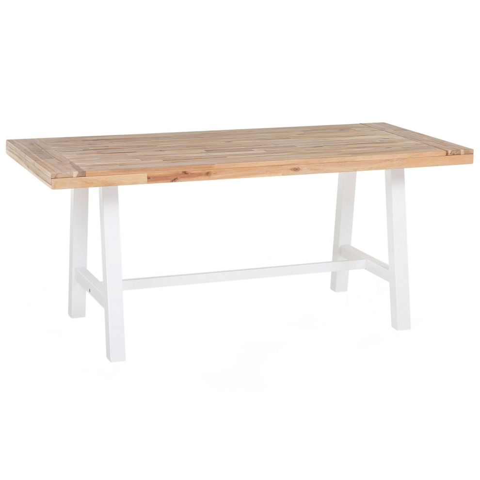 Garden Dining Table SCANIA 170 cm 80 cm Acacia Wood White