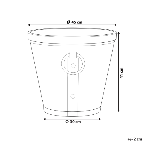 Beliani Plant Pot VARI 45 cm Grey 2