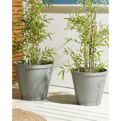 Beliani Plant Pot VARI 45 cm Grey 1