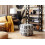 Beliani Pouffe ORAI Wool Black/ White 2
