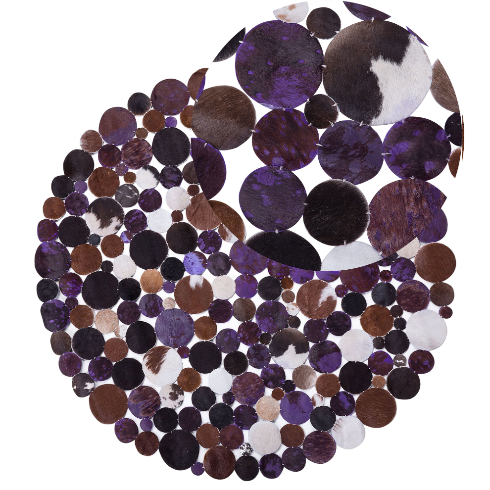 Rug SORGUN Violet ø 140 cm Leather