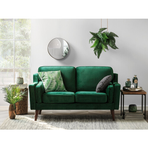 Beliani Sofa 2 Seater LOKKA Velvet Emerald Green 1