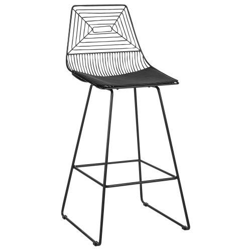 Beliani Set of 2 Bar Chairs BISBEE Metal Black 1