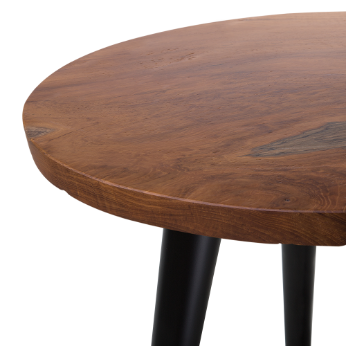 Beliani Side Table DETAH Teak Wood Dark Brown 1