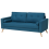 Beliani Sofa 2 Seater KALMAR Fabric Sea Blue 4