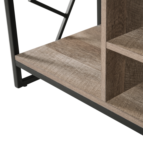 Beliani TV Stand FORRES Brown/ Black 1