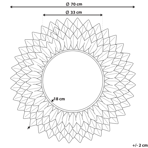 Beliani Wall Mirror LARRAU 70 cm 70 cm Metal Silver 2