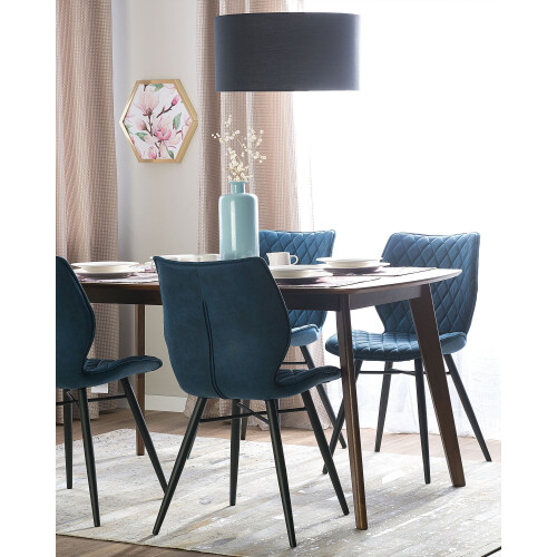 Beliani Set of 2 Dining Chairs LISLE Fabric Teal 1