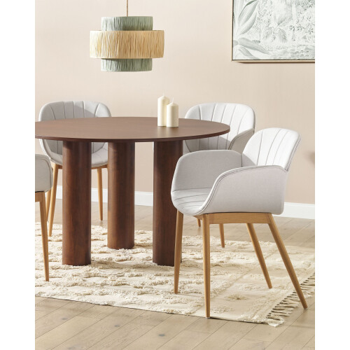 Beliani Set of 2 Dining Chairs ALICE Fabric Light Grey 2